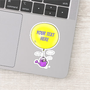 Cute mouse with yellow balloon illustration sticker