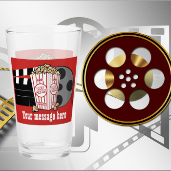 Cute Movie Home Theater Drinking Glass by DoodlesGifts at Zazzle