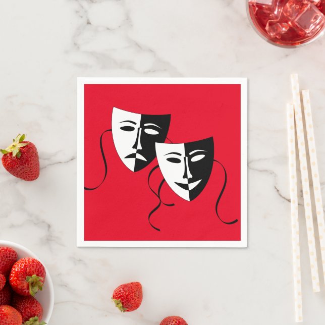Cute movie mask theater party napkins (Insitu)