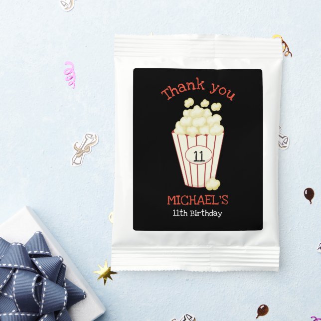 Cute Movie Night Birthday Party Popcorn Simple  Hot Chocolate Drink Mix (Packets)