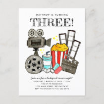 Cute Movie Night Cinema Watch Party Kids Birthday Postcard