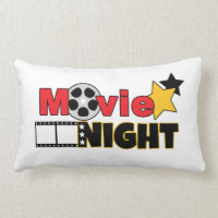 Cute movie night words decor theater room pillow