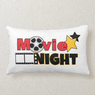 Cute movie night words decor theater room pillow