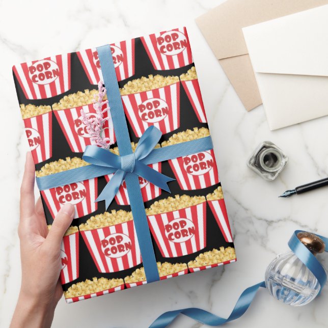 Cute Movie popcorn tiled pattern party Wrapping Paper (Gifting)