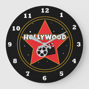 Cute movie star home theater large clock