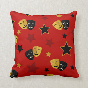 Cute movie theater home decor mask pattern pillow