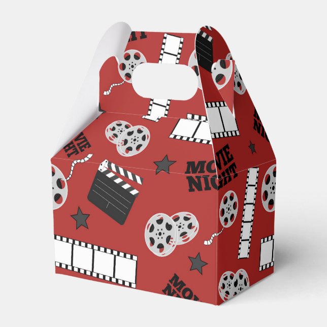 Cute Movie Theater party tiled Favor Boxes (Front Side)