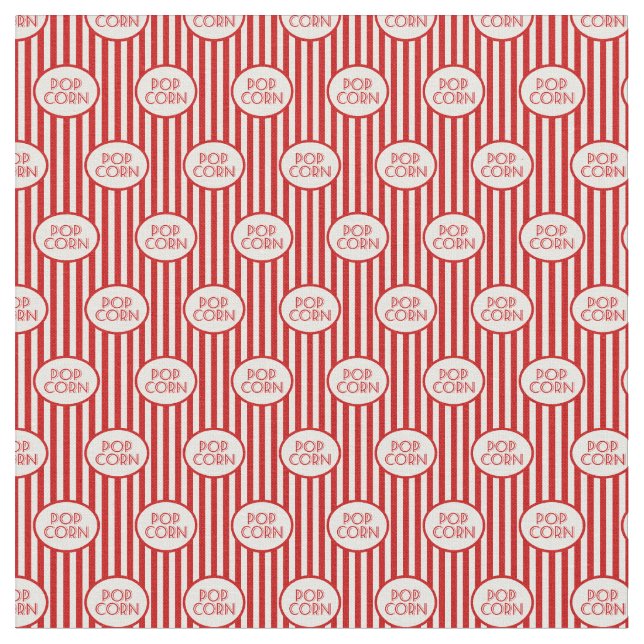 Cute movie theater pop corn pattern material fabric (Close Up)