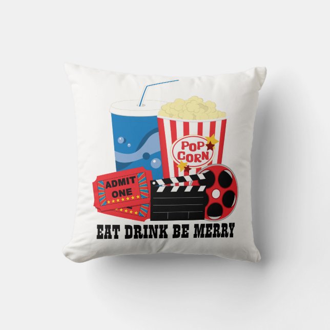 Cute movie Theater room decor pillow (Front)