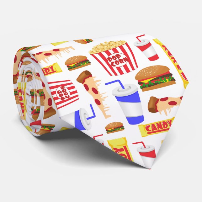 Cute movie theater tiled pattern neck tie (Rolled)