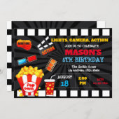 Cute movie ticket birthday invitation (Front/Back)