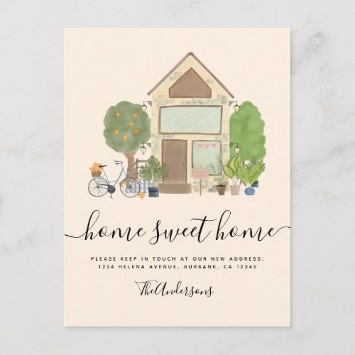 Cute Moving House Announcement Postcard
