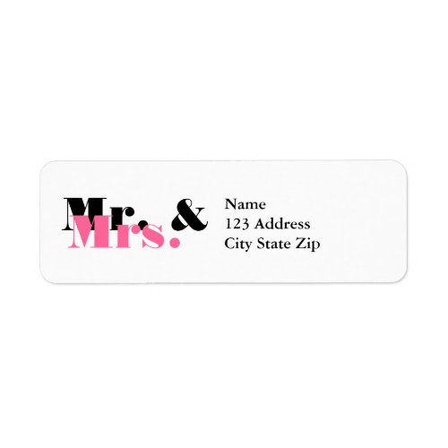 Cute Mr and Mrs address labels for newly weds