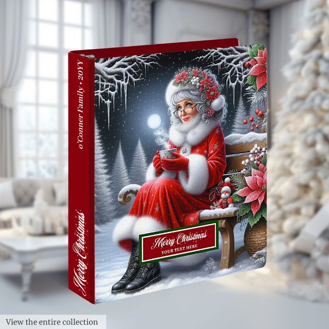 Cute Mr. and Mrs. Claus Family Memory Ring Binder (Cute Mr. and Mrs. Claus Family Memory Ring Binder)