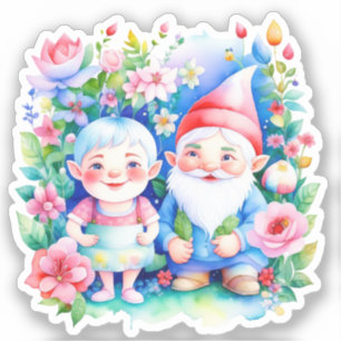 Cute Mr and Mrs Clause Christmas Sticker