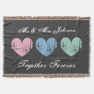 Cute Mr and Mrs throw blanket for newlyweds couple