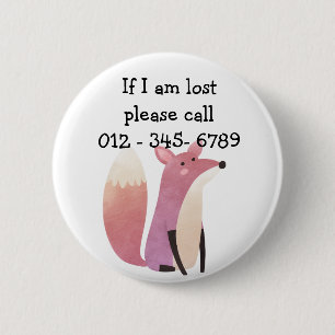 Cute Mr Fox,  Child Emergency Contact Button
