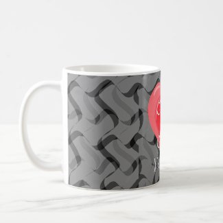Cute Mr./Mrs. Monogram heart couples coffee mug