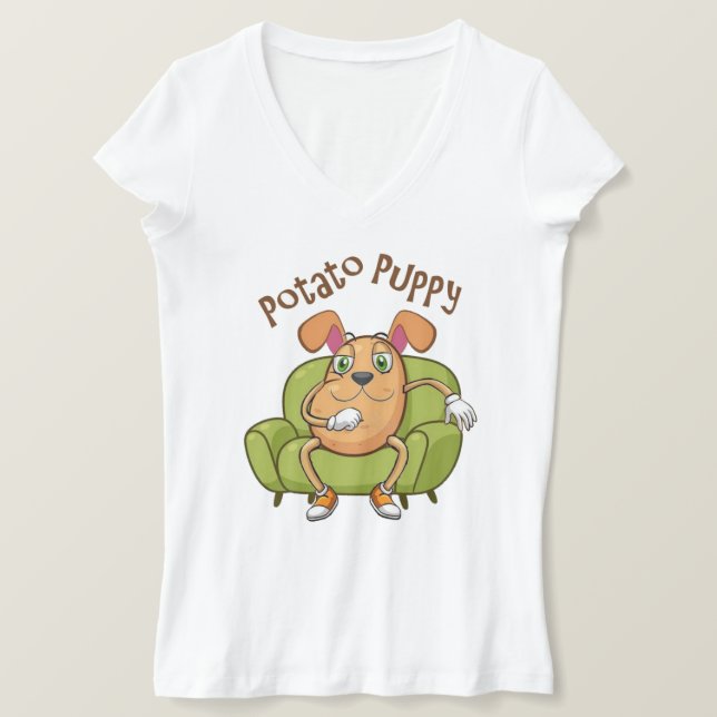 Cute Mr. Potato Puppy t-shirt for women (Design Front)