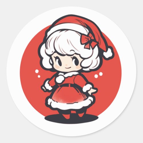 Cute Mrs Claus Christmas sticker