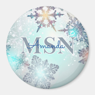 Cute MSN Graduation Personalized Name Blue  Magnet