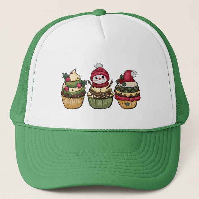 Cute Muffin Christmas Trucker Hat (Front)