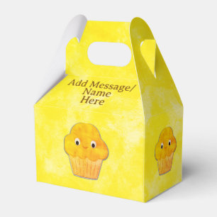 Cute Muffin Drawing Custom Name Favor Boxes