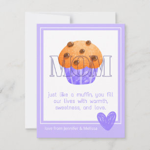 Cute Muffin Love & Sweetness Mother's Day Card