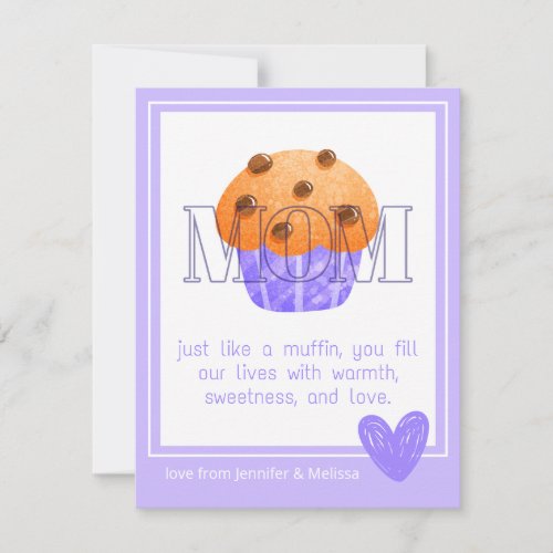Cute Muffin Love  Sweetness Mothers Day Card