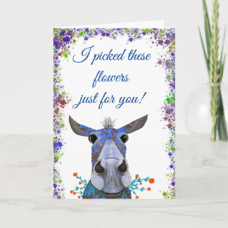 Cute Mule Cartoon Animal Mothers Day Card