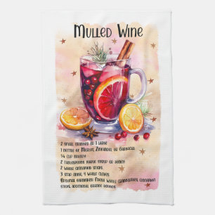 Cute mulled wine recipe kitchen towel