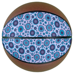 Cute multi blue colors suns patterns basketball