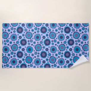 Cute multi blue colors suns patterns beach towel
