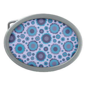 Cute multi blue colors suns patterns belt buckle