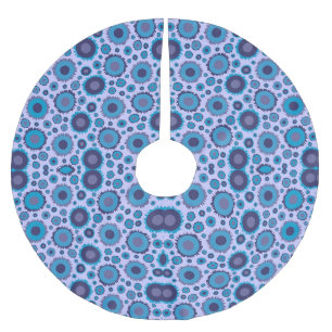Cute multi blue colors suns patterns brushed polyester tree skirt
