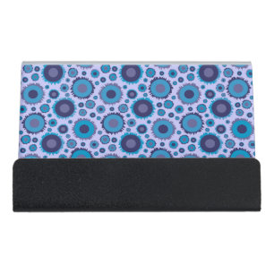 Cute multi blue colors suns patterns desk business card holder