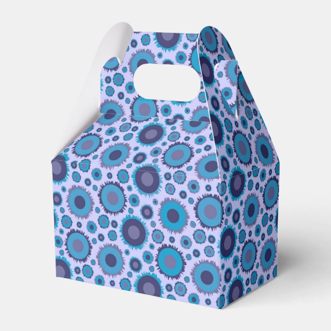 Cute multi blue colors suns patterns favor boxes (Front Side)