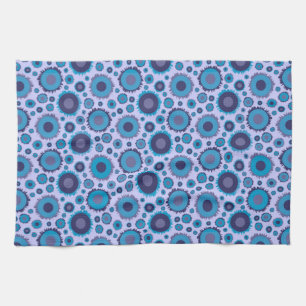 Cute multi blue colors suns patterns kitchen towel