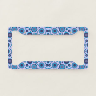 Cute multi blue colors suns patterns license plate frame