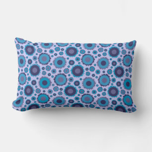 Cute multi blue colors suns patterns lumbar pillow
