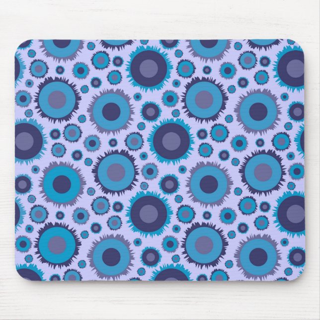 Cute multi blue colors suns patterns mouse pad (Front)
