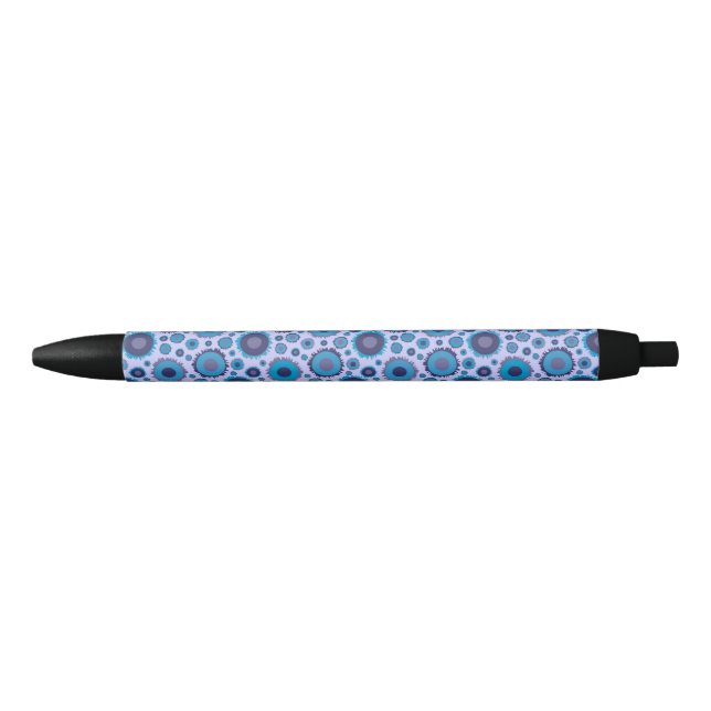 Cute multi blue colors suns patterns pen (Front)
