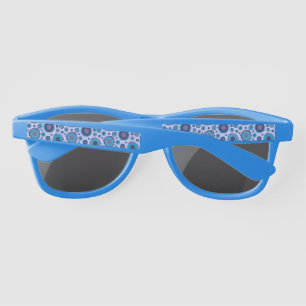Cute multi blue colors suns patterns sunglasses