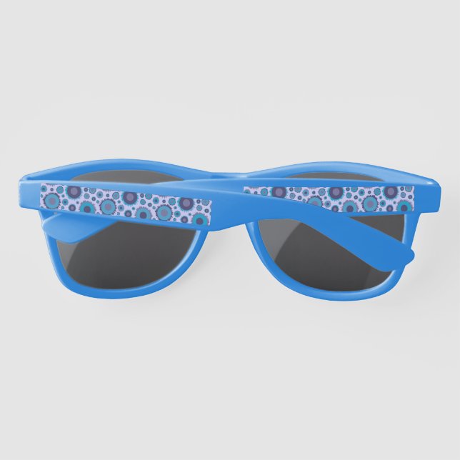 Cute multi blue colors suns patterns sunglasses (Back)