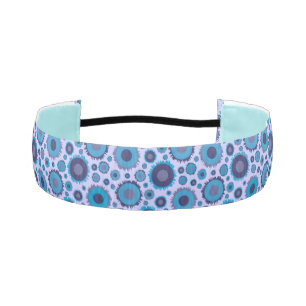 Cute multi blue colors suns patterns tile athletic headband