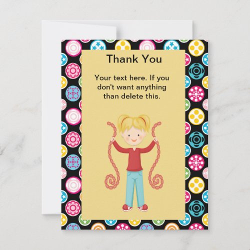 Cute, Multi Color, Arcade 2 Birthday GirlThank You Thank You Card