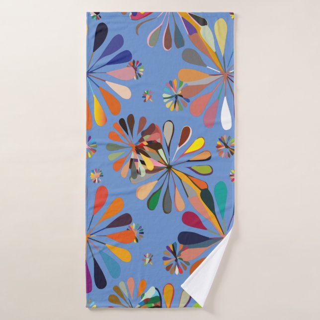 Cute Multi-Color flowers Bath Towel (Bath Towel)