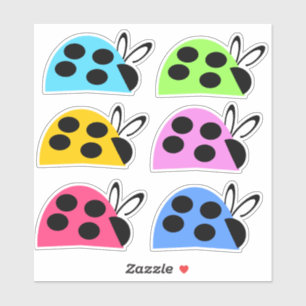 Cute Multi Color Ladybugs Sticker
