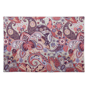 Cute Multi-Color Paisley Floral Pattern Cloth Placemat
