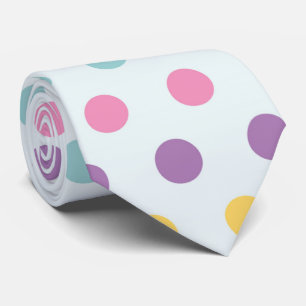 Cute multi color polka dot neck tie